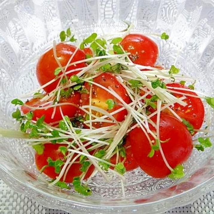 プチトマトとスプラウトのサラダ